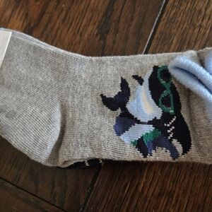 Essentials Gray and Blue Patterned Socks